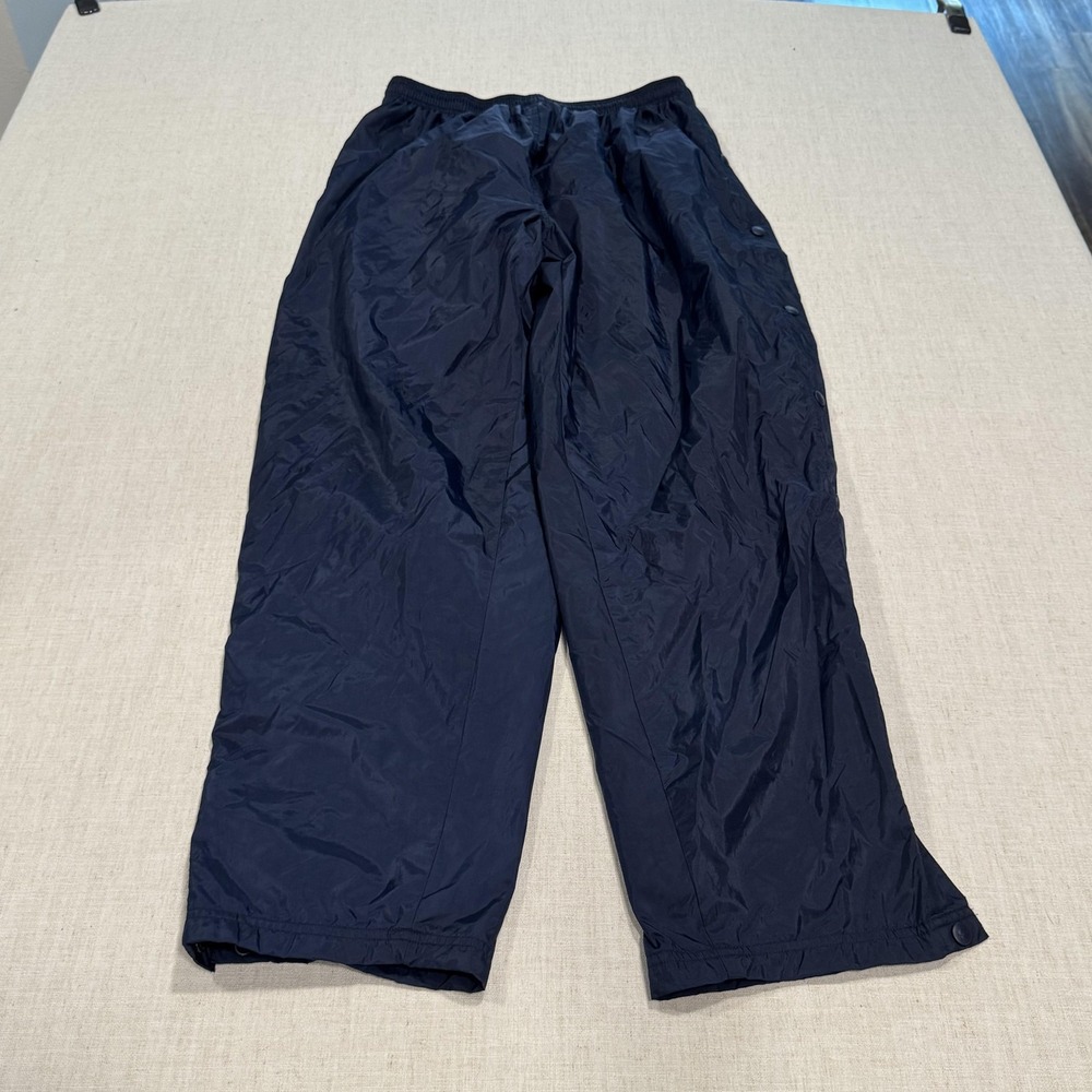 Champion Pants Mens XL Blue Nylon Tear Away Snap Track Elastic Waist Pockets